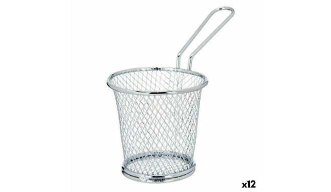 Basket for Presenting Aperitifs Silver Metal 15,5 x 12 x 8 cm (12 Units)