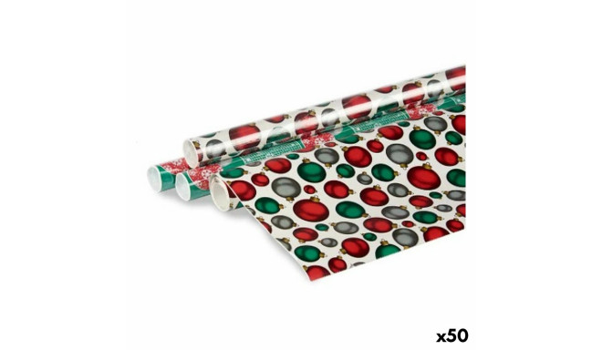 Gift Wrap 70 x 200 cm Christmas Baubles Multicolour (50 Units)