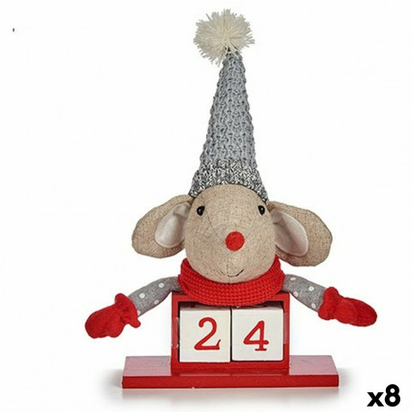 Dekoratiivkuju Krist+ FG18-0705C-R Punane Hall Hiir 20 x 11 x 20 cm Kalender (8 Ühikut)