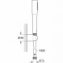 A shower head with a hose to direct the flow Grohe Vitalio Get Stick 27459000 Chromed 150 cm 1 Posit