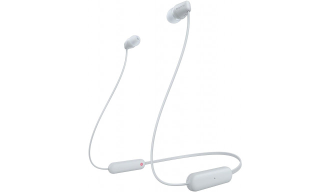 Sony WI-C100W, headphones (white, bluetooth, USB-C)