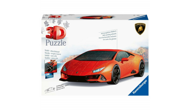 3D Pusle Ravensburger Lamborghini 25 cm Auto 108 Tükid, osad