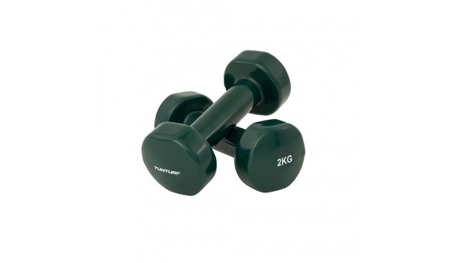 Hantlid TUNTURI Vinyl Dumbbells 2.0kg, roheline