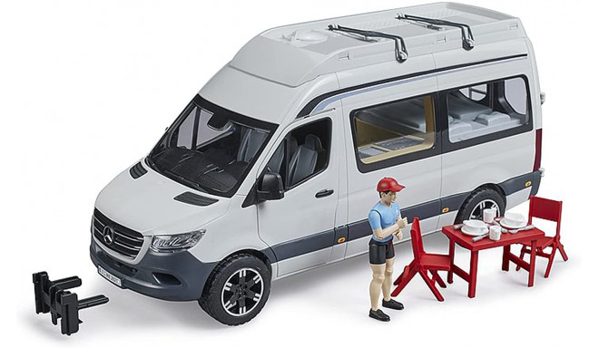 bruder Mercedes Benz Sprinter Camper with driver, model vehicle (white/black)