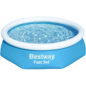 Bestway Fast Set above ground pool set, 244cm x 61cm, swimming pool (blue/light blue, with filter pu