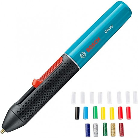 Gluey Pen akuga kuumliimipliiats koos 20 liimipulgaga, sinine/must