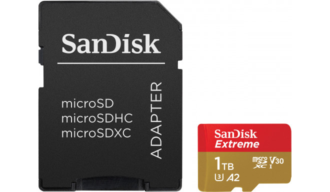 Sandisk карта памяти microSDXC 1TB Extreme + адаптер