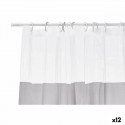 Shower Curtain Transparent 180 x 180 cm Grey Plastic PEVA (12 Units)