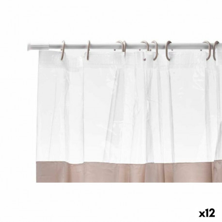 Duššikardin Berilo 215 215 Beež Läbipaistev Plastmass PEVA 180 x 180 cm 16 x 28,5 x 4 cm (12 Ühikut)