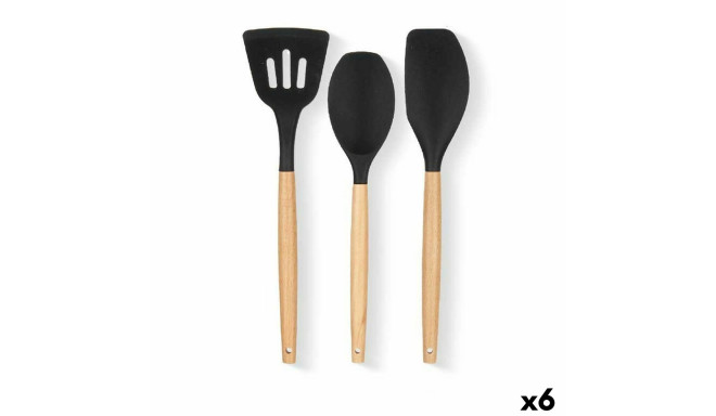Köögitarvete Komplekt Kinvara KT190069 KT190069 Puit Silikoon 20 x 32 x 4 cm 20 x 37 x 3,5 cm (6 Ühi