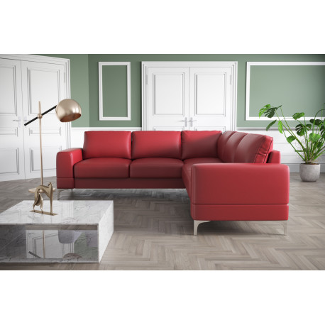 L-kujuline nurgadiivanvoodi Aria Max, punane