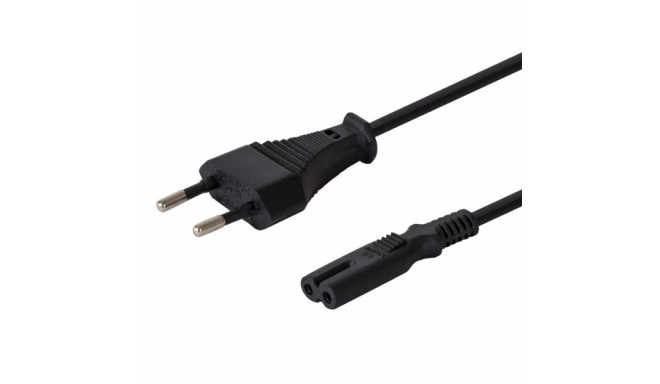 Savio CL-100 toitekaabel must 1.8 m IEC Type E (3.4 mm, 3.1 mm) IEC C7