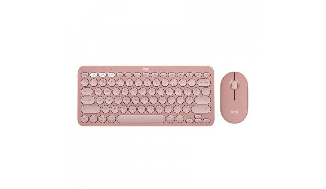 Desktop Logitech Pebble 2 Combo US (W), roosa