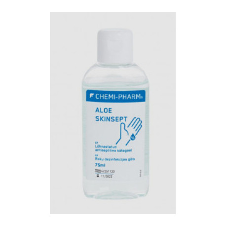 ALOE SKINSEPT klappkorgiga pudelis - lõhnastatud antiseptiline kätegeel aloega, 75ml