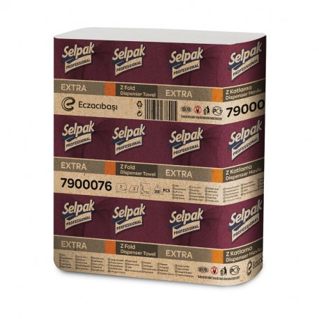 Paberrätik SELPAK, PRO Extra Z-Fold jaoturile, 2 kihti, 200 lehte (3 tk)