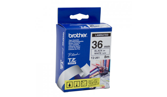 Markeerimislint Brother TZE-261, 36mm must/valgel