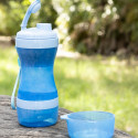 2-in-1 bottle with water and food containers for pets Pettap InnovaGoods