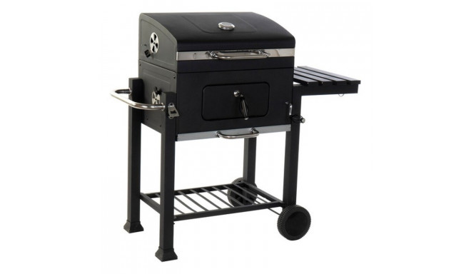 Coal Barbecue with Cover and Wheels DKD Home Decor Black Metal Steel 140 x 60 x 108 cm (140 x 60 x 1