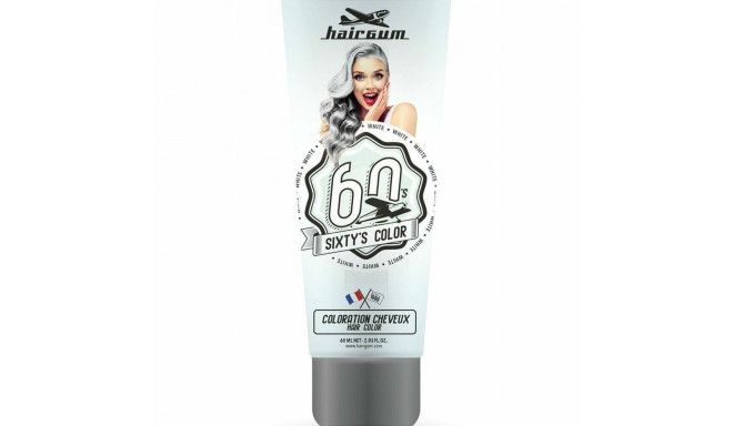 Poolpüsiv värv Hairgum Sixty's Color Valge (60 ml)