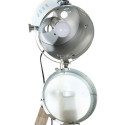 Grīdas lampa DKD Home Decor Metāls Koks Sudrabs Gaiši brūns Routerboard Vāks (66 x 66 x 142 cm)