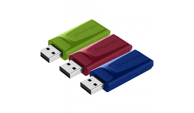 Mälupulk Verbatim Slider Sissetõmmatav USB 2.0 Mitmevärviline 16 GB