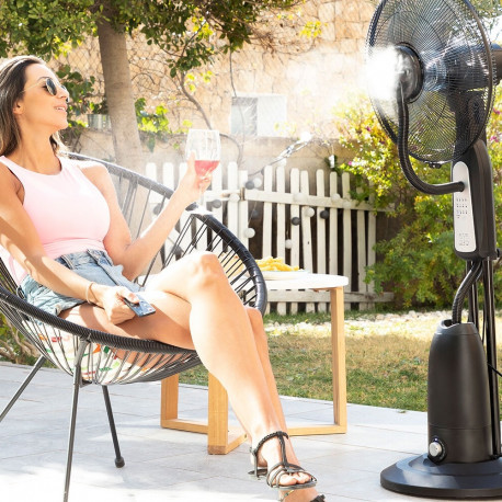 Kaugjuhtimisega seisev nebulisaator ventilaator InnovaGoods Mistinn Must 90 W 2,8 L