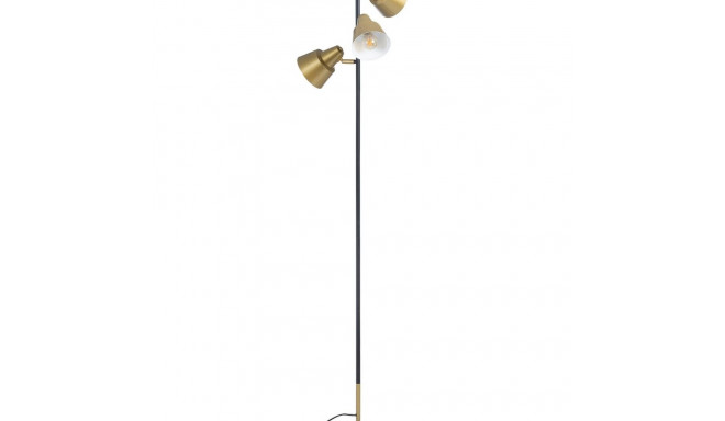 Floor Lamp 30 x 30 x 155 cm Black Golden Metal