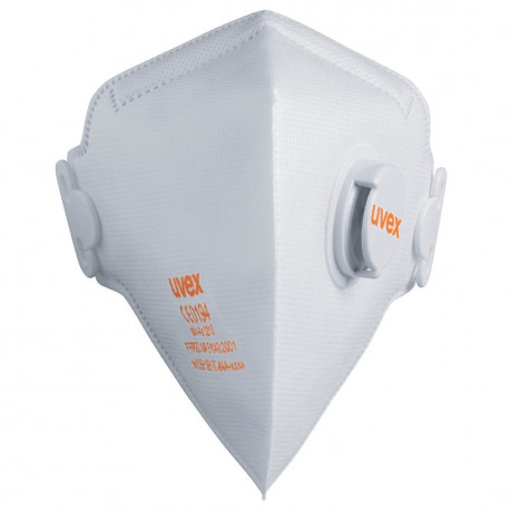 uvex silv-Air c 3210 FFP2 folding respirator mask – 360° exhalation valve, seamless textile headband