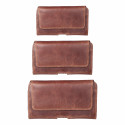 ROYAL Crazy Horse - Leather universal belt holster / brown - Size M - for IPHONE 12 MINI / 13 MINI /