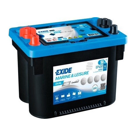 Exide DualAGM 50Ah 750CCA 260x175x206+-