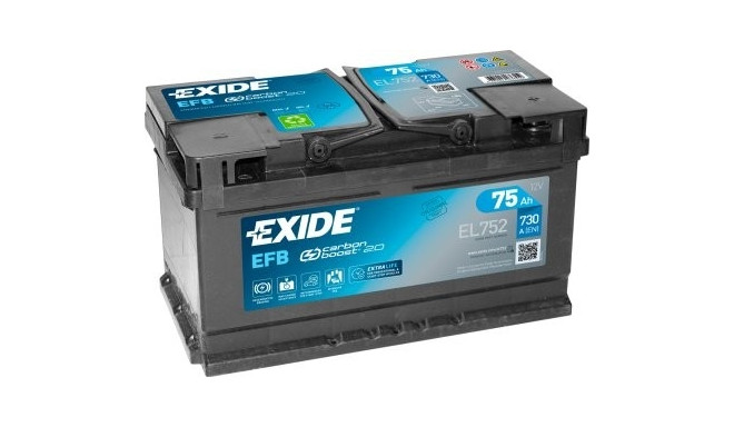 Exide EFB 75Ah 730A 315x175x175-+