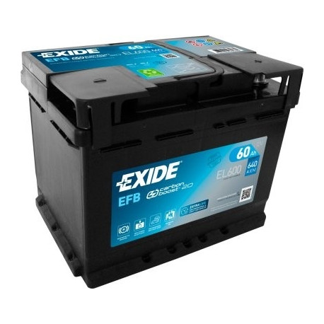 Exide EFB 60Ah 640A 242x175x190-+