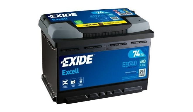 Exide Excell 74Ah 680A 278x175x190-+