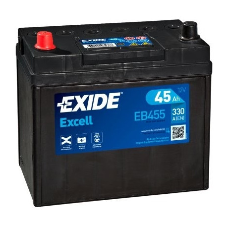Exide Excell 45Ah 330A 237x127x227+-