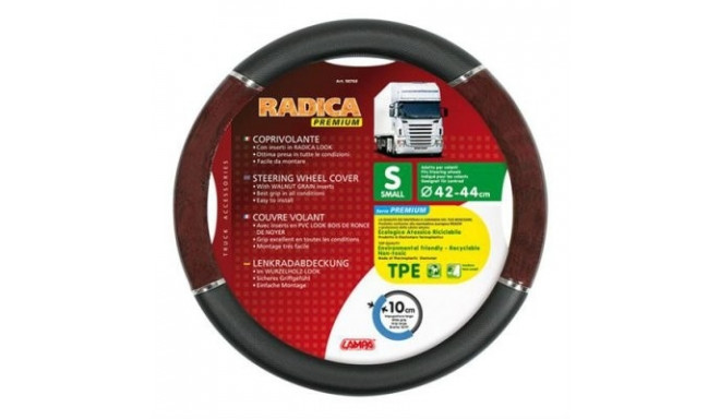 Оплетка руля Radica Ø42-44cm, черная/с имитацией дерева