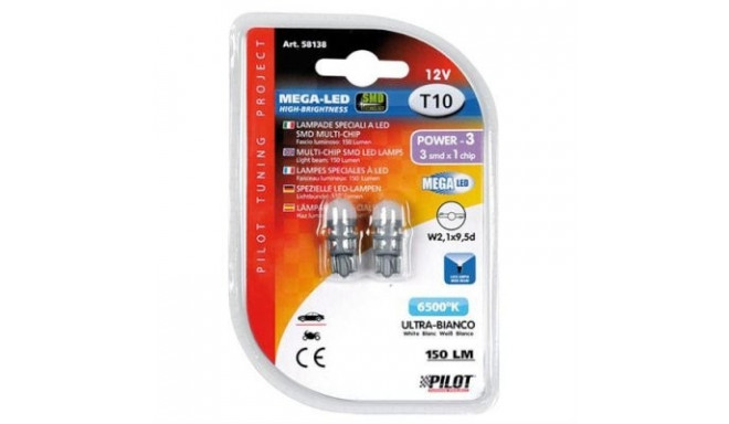 Pirnid megaled 2tk, 12V, 3 led W2,1x9,5d