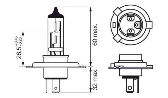 Bosch ECO H4 12V 60/55W Plus 100