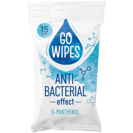 Niisked salvrätikud GOWIPES Antibact D-Panthenol 15tk (3 tk)