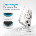 Speck Gemshell Grip + MagSafe - Case for iPhone 15 / iPhone 14 / iPhone 13 (Clear / Chrome Finish)