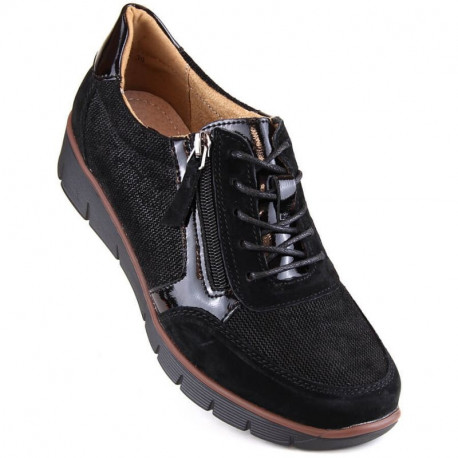 Filippo W PAW467 black leather wedge shoes (37)