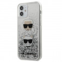 Karl Lagerfeld KLHCP12SKCGLSL Liquid Glitter 2 Heads kate Apple iPhone 12 Mini hõbe