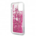 Karl Lagerfeld KLHCP12SROPI Liquid Glitter Charms ümbris Apple iPhone 12 Mini Roosa