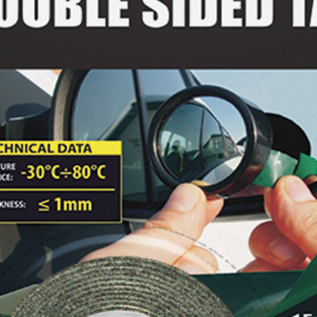 Kahepoolne autoteip (sees ja väljas kasutamiseks) Technicqll 1,5m * 19mm