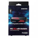 SSD|SAMSUNG|990 PRO with Heatsink|2TB|M.2|PCIE|NVMe|MLC|Write speed 6900 MBytes/sec|Read speed 7450 