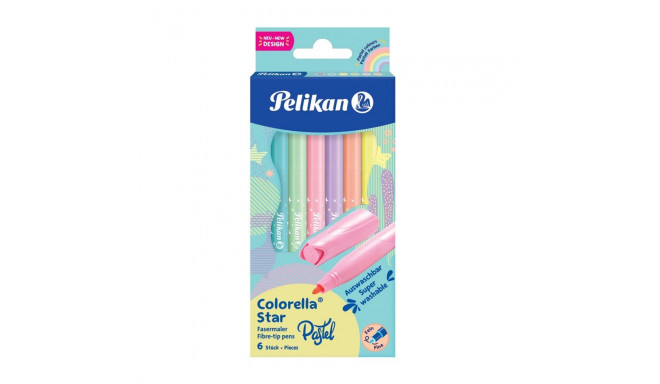 PELIKAN viltpliiats Colorella Star, pastelne, ümar, 6 värvi