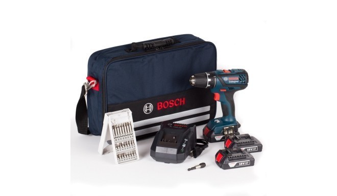 Bosch cordless screwdriver GSR 18-2-Li+3x1,5Ahbu - 06019E6101