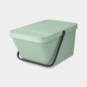 Prügikast 20L, Brabantia, Sort/Go virnastatav, kaanega, K-22,5cm, L-28cmx S-45cm/ Jade Green, roheli