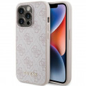 Guess case for iPhone 15 Pro 6,1" GUHCP15LG4GFPI pink HC PU 4G Metal Logo