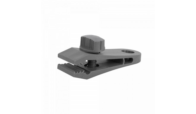 BUNGEE CORD CLIPS screwed type with mounting eyelet (8 pcs) gray