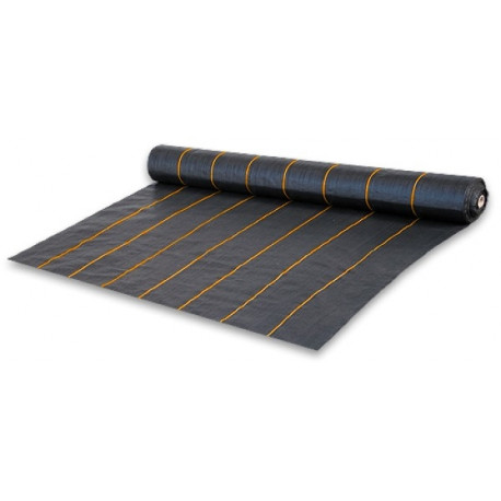 Anti-weed woven PP black UV, 90g, 0,6 x 100m